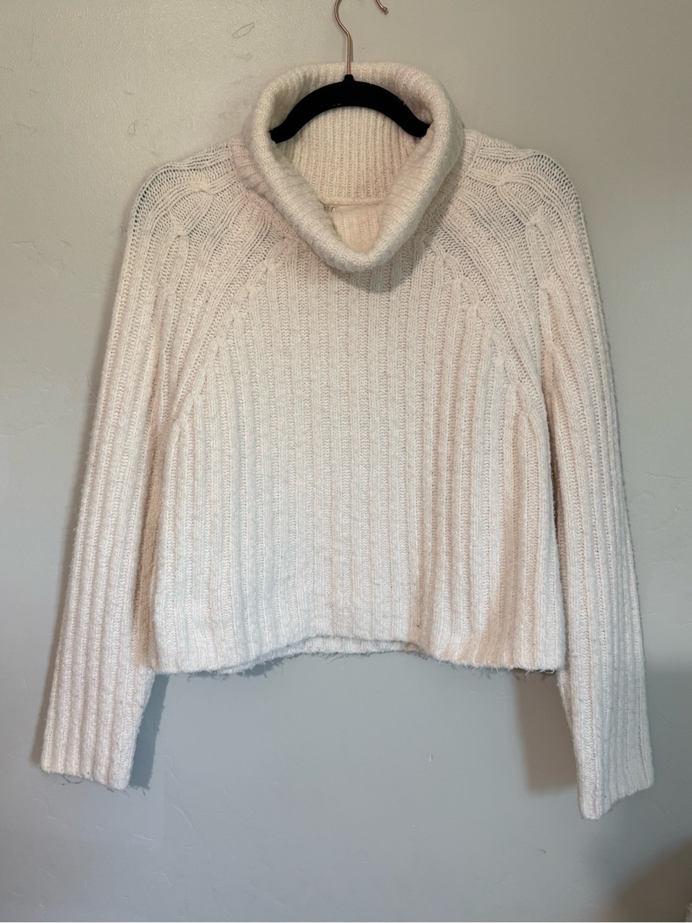 Cropped Cowl Neck Sweater